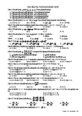 Đề kiểm tra thử chương số phức
